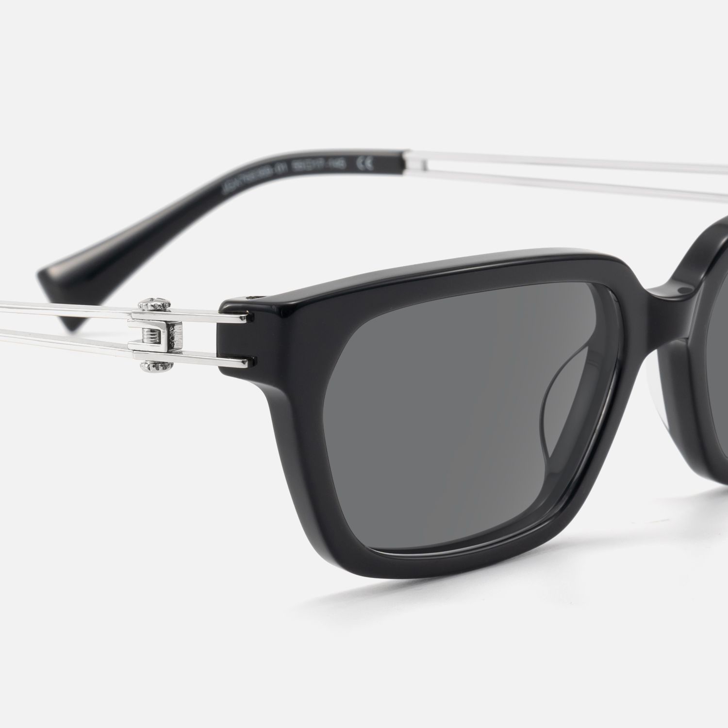 Scarpa - Black Double Wire Gray Tint Sunglasses | Vooglam Design Details