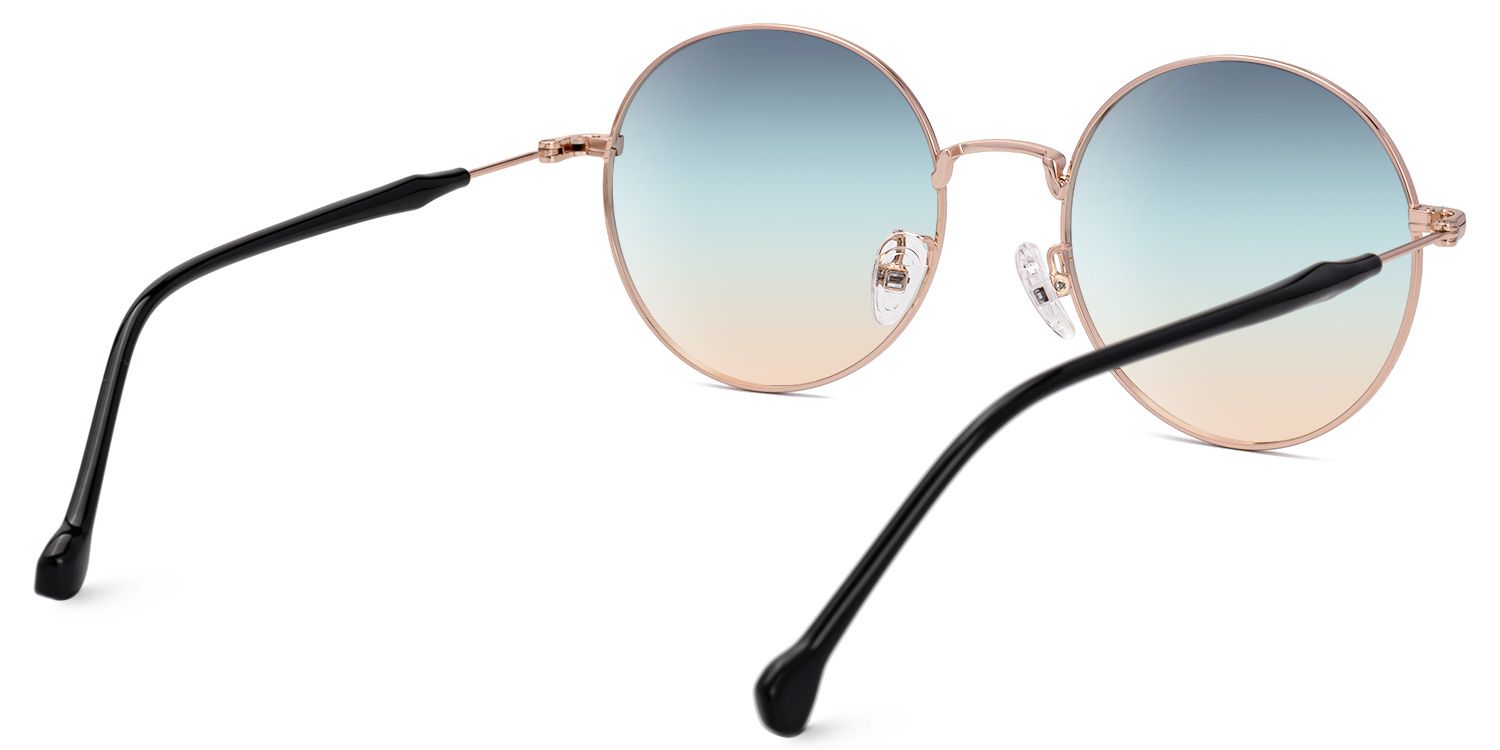 Lacey - Round Black Prescription Sunglasses | Vooglam Side View