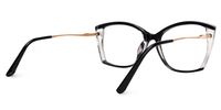 Edzia - Geometric Black Eyeglasses | Vooglam Side View