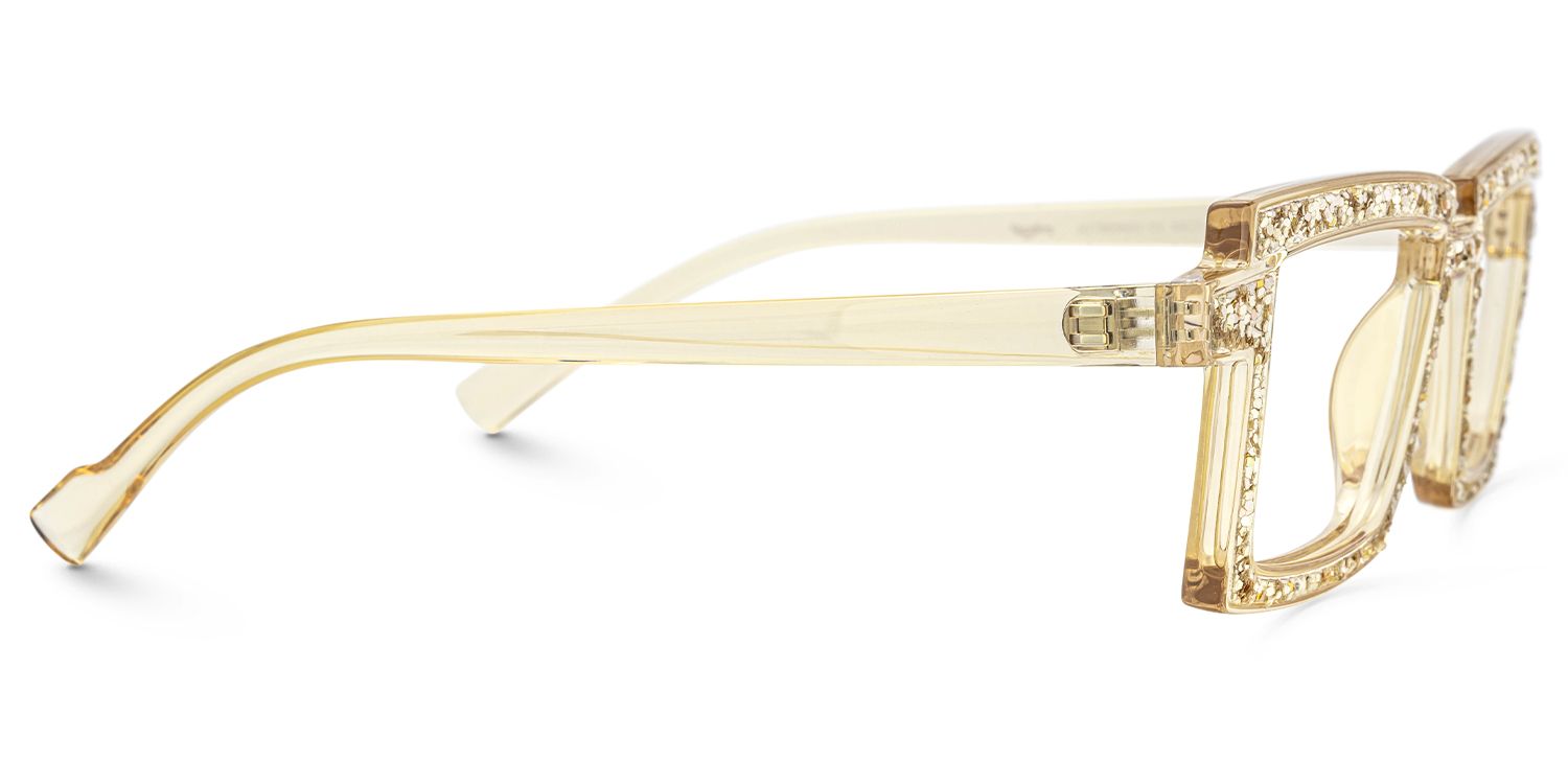 Pandeia - Rectangle Champagne Eyeglasses | Vooglam 4