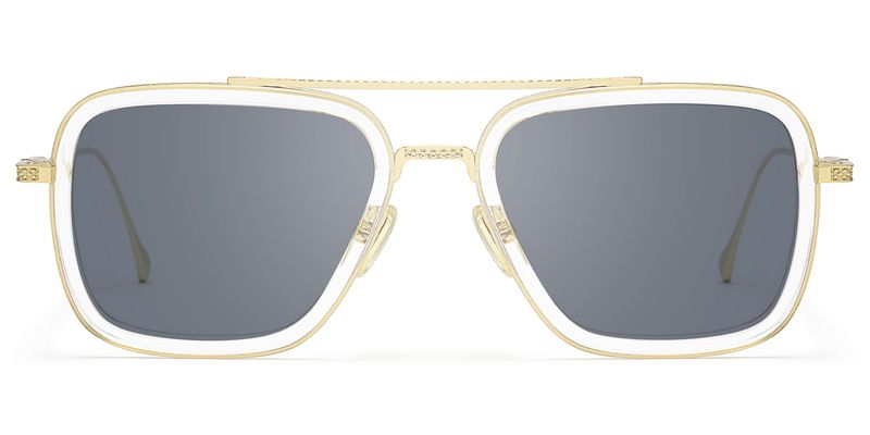 Alvira - Clear Aviator Sunglasses Gold Frame
