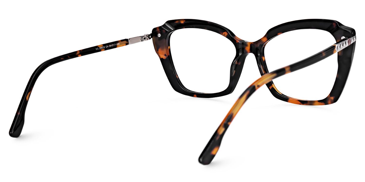 Elspeth - Cat Eye Tortoise Eyeglasses by Vooglam - Side View
