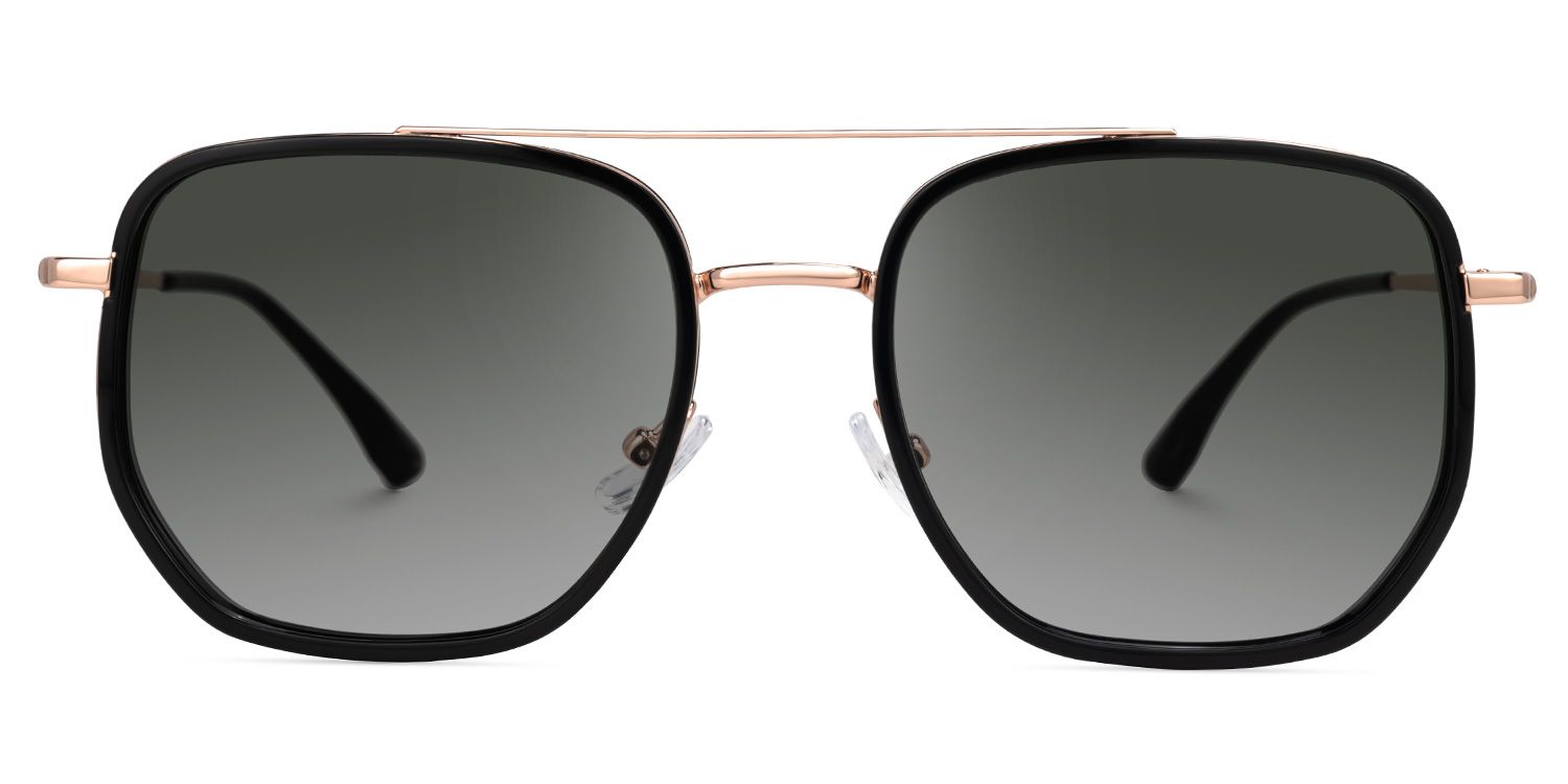 Eiko - Aviator Black Sunglasses | Vooglam Angle View