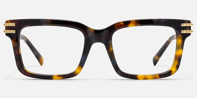 Anansi - Rectangle Tortoise Eyeglasses | Vooglam