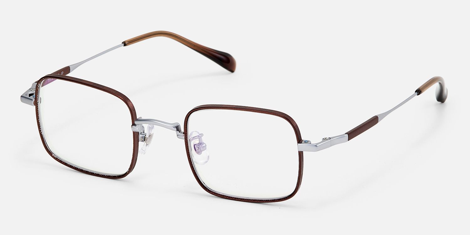 Arc - Square Brown Eyeglasses | Vooglam Front View