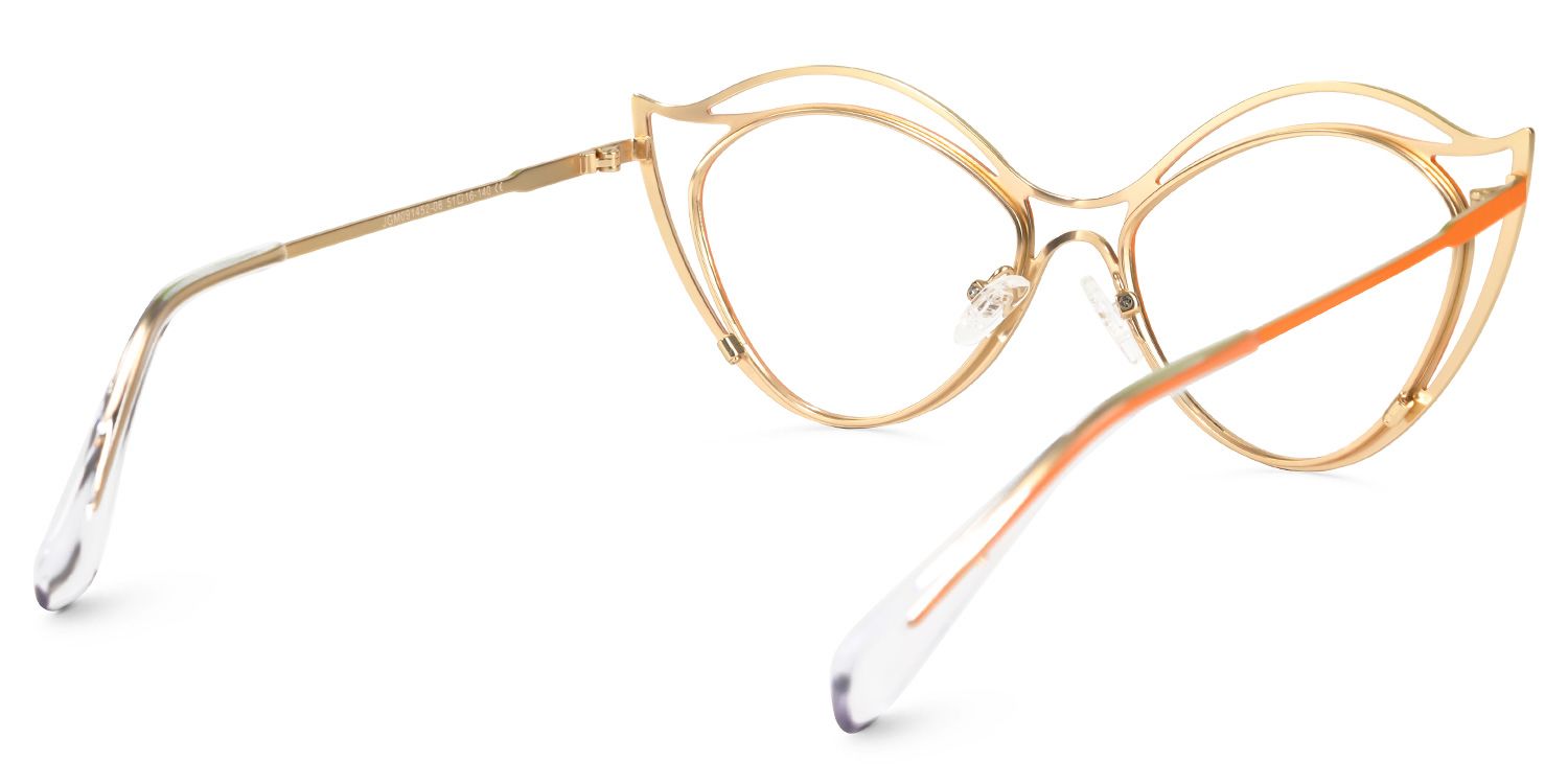 Hilleary - Geometric Orange/Green Eyeglasses | Vooglam Side View