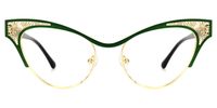 Callista - Cat Eye Green/Gold Eyeglasses | Vooglam Angle View