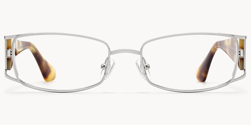 Wren - Rectangle Silver Eyeglasses