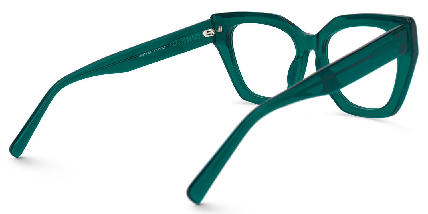Elisheba - Cat Eye Green Eyeglasses | Vooglam Side View