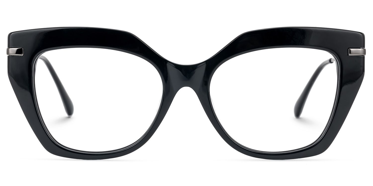Elandra - Cat Eye Black Eyeglasses | Vooglam Angle View