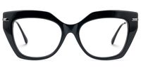 Elandra - Cat Eye Black Eyeglasses | Vooglam Angle View