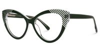 Danail - Cat Eye Green Eyeglasses | Vooglam Front View