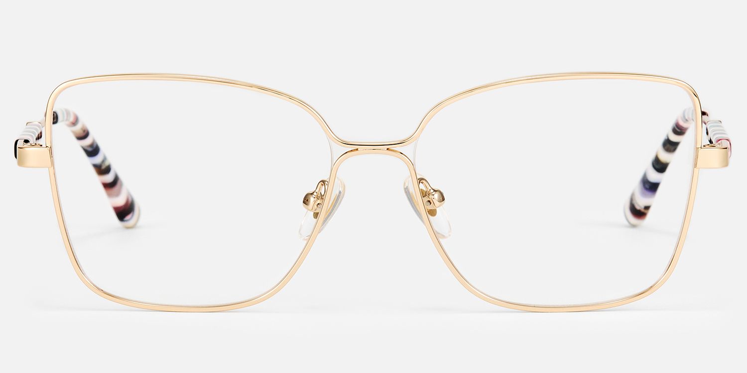 Briar - Square Gold Eyeglasses | Vooglam Angle View