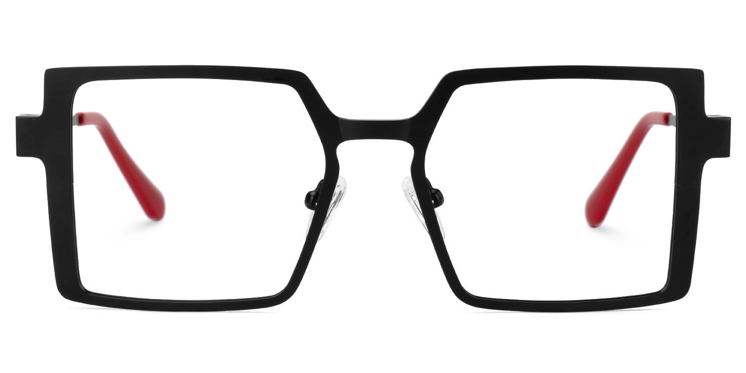 Elowen - Rectangle Black Eyeglasses | Vooglam Angle View