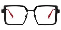 Elowen - Rectangle Black Eyeglasses | Vooglam Angle View
