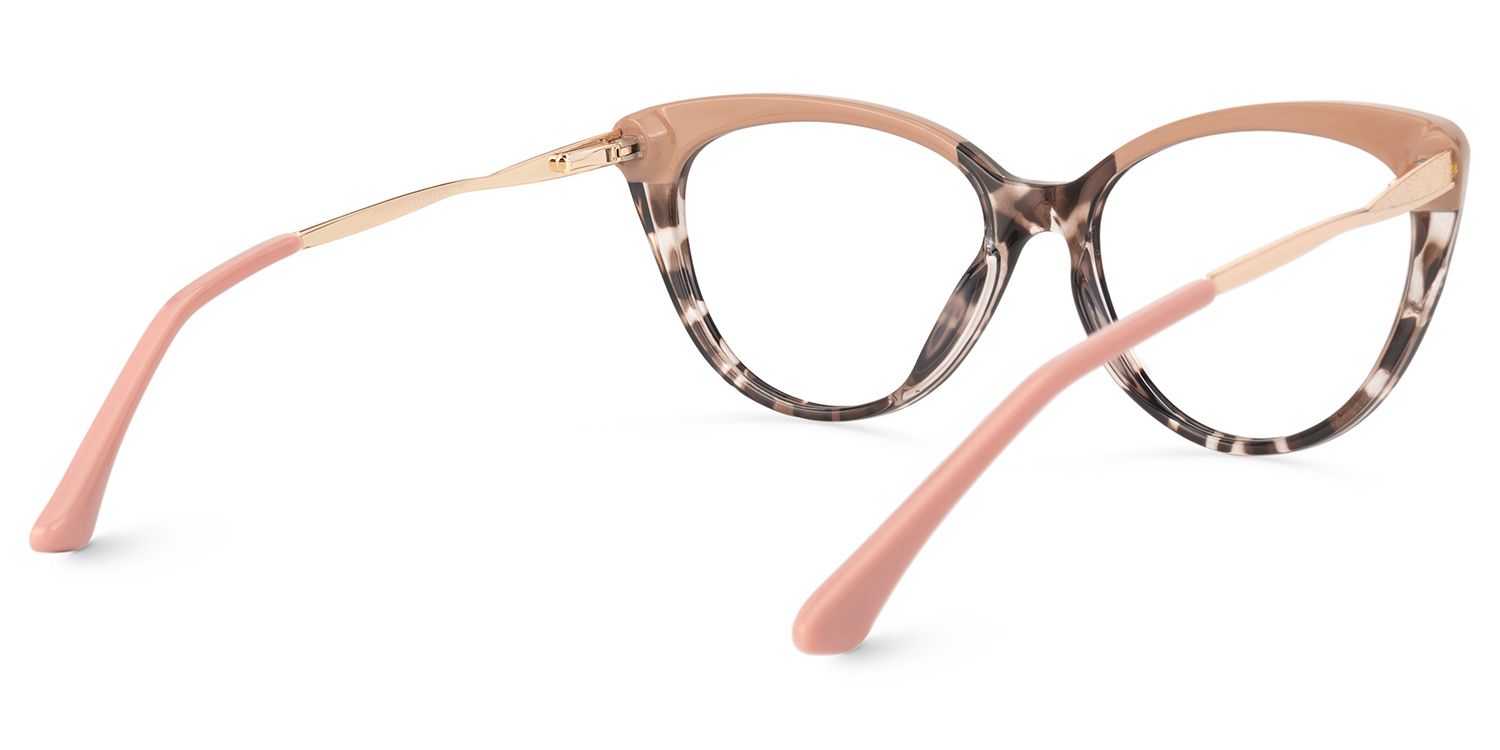 Trudie - Cat eye Brown Eyeglasses | Vooglam Side View