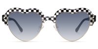 Hannah - Heart Pattern Sunglasses | Vooglam Angle View