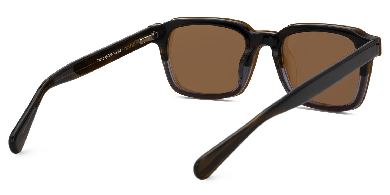 Nafisa - Rectangle Brown Sunglasses | Vooglam 4