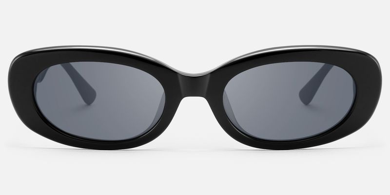 SHHHH~ - Oval Black Sunglasses