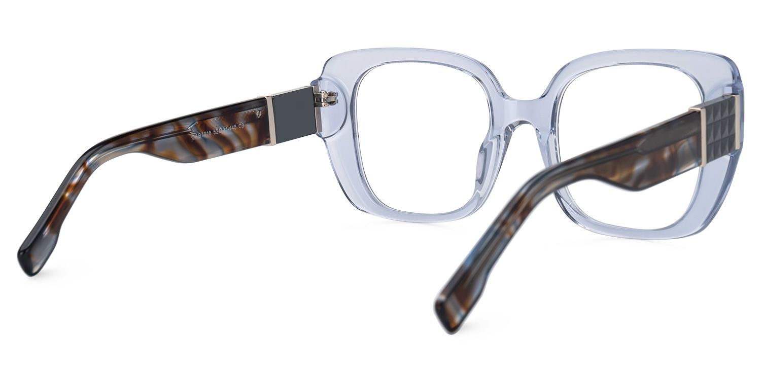 Embry - Square Blue Eyeglasses | Vooglam Side View