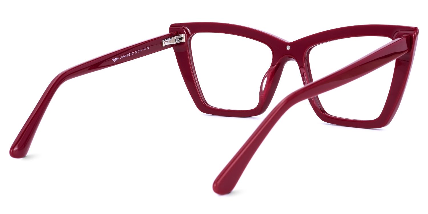 Lainer - Rectangle Red Eyeglasses | Vooglam Side View