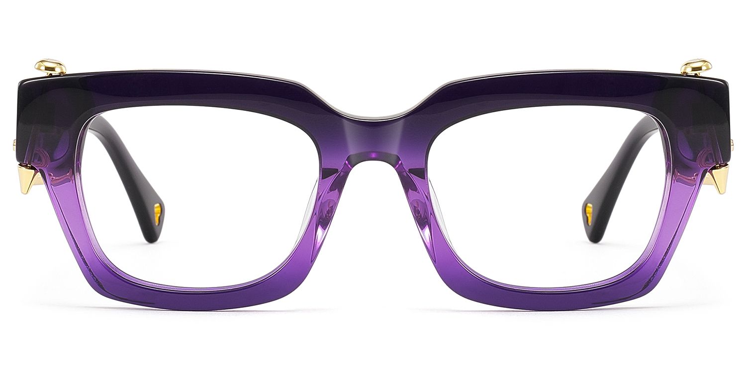 Sabrina - Rectangle Purple Acetate Eyeglasses | Vooglam Product Details 1