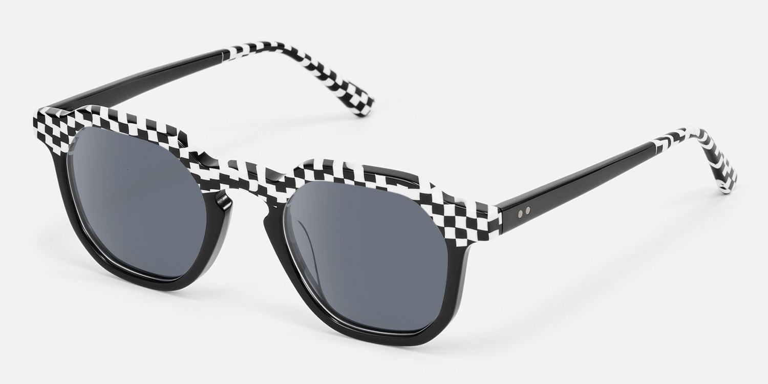 Mahsa - Geometric Pattern Sunglasses | Vooglam Front View