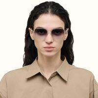 The Architect - Silver Gradient Gray Sunglasses | Vooglam On Model 1