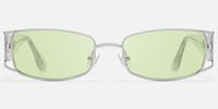 Wren - Social Event Rectangle Silver Sunglasses | Vooglam Angle View