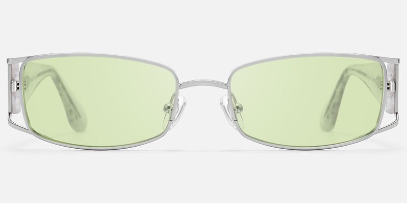Wren - Rectangle Silver Sunglasses