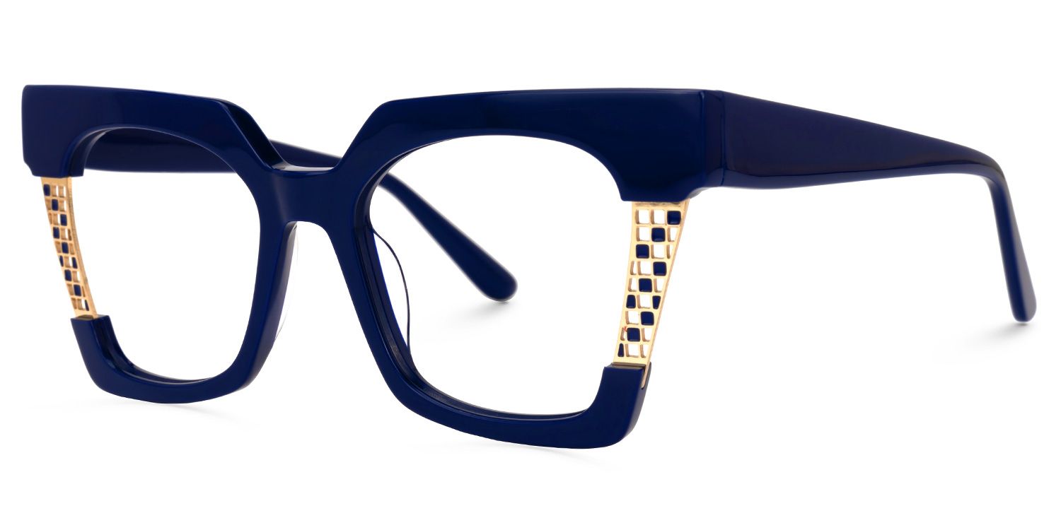 Admir - Square Blue Eyeglasses | Vooglam Front View