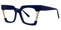 Admir - Square Blue Eyeglasses | Vooglam Front View