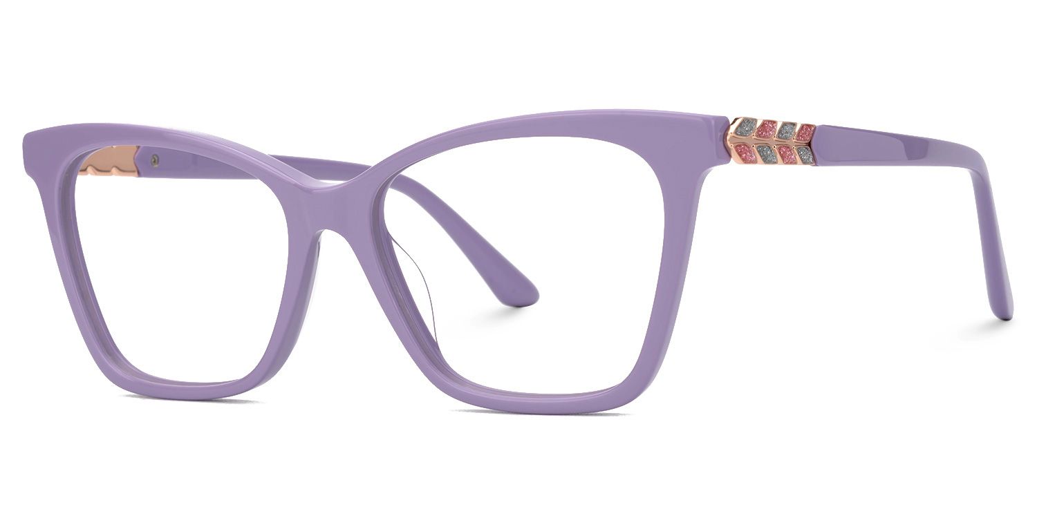 Fidelia - Butterfly Purple Eyeglasses by Vooglam - Front View