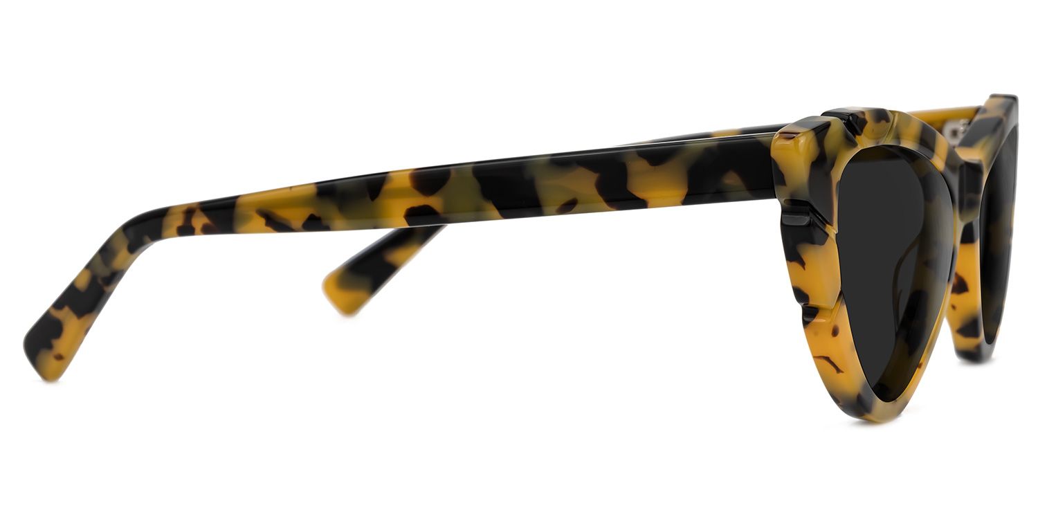 Edana - Cat Eye Yellow/Tortoise Sunglasses by Vooglam - Product View 4