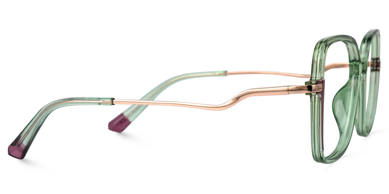 Decima - Square Green Eyeglasses | Vooglam 4