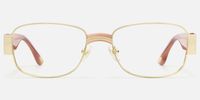 Nyame - Rectangle Gold Eyeglasses | Vooglam Angle View