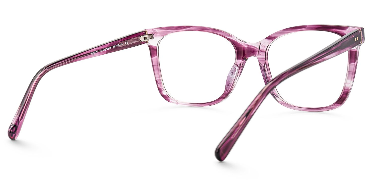 Jaelle - Square Purple Eyeglasses | Vooglam Side View