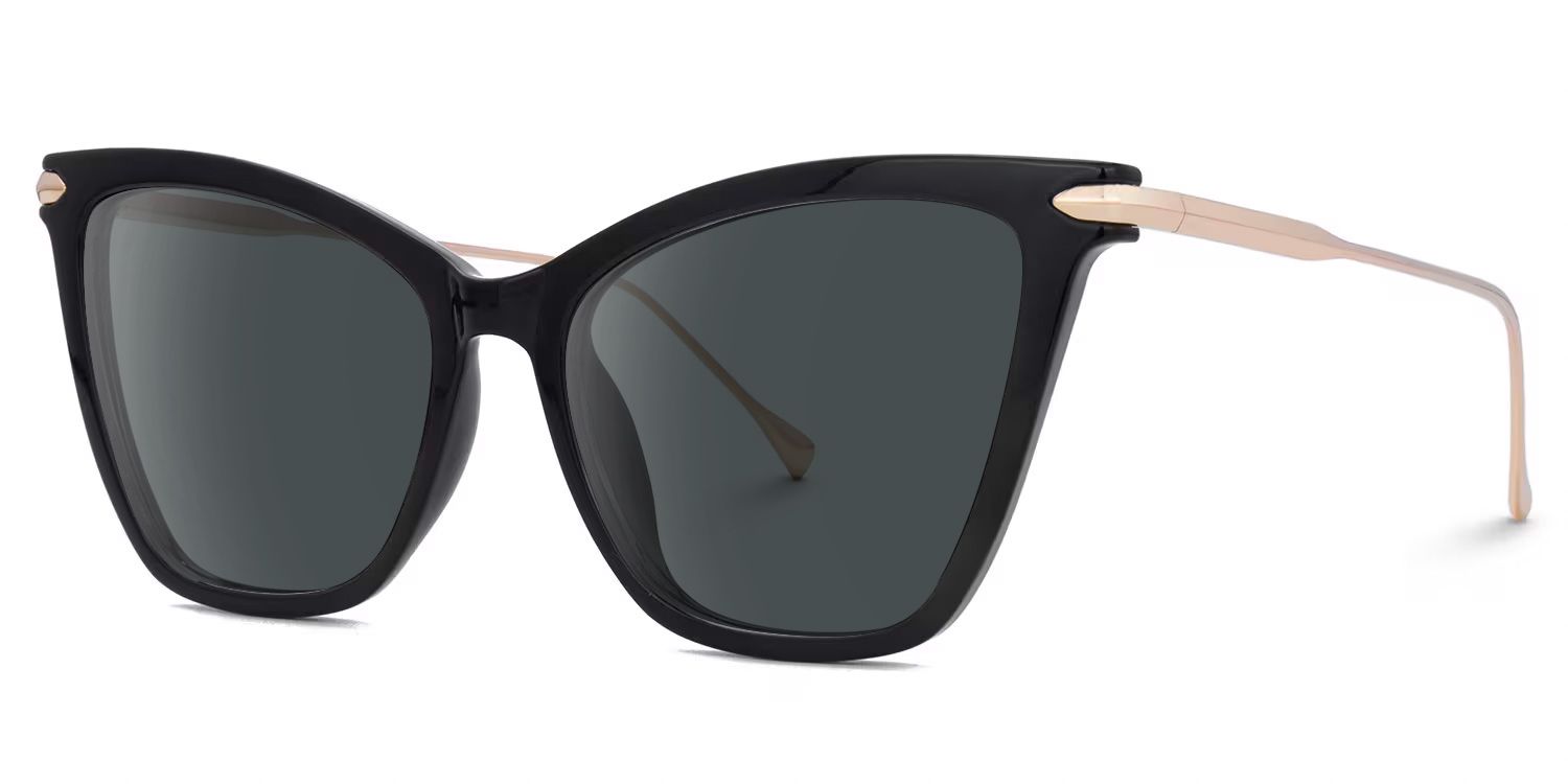 Hilary - Butterfly Black Sunglasses | Vooglam Front View