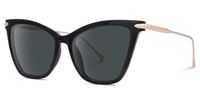 Hilary - Butterfly Black Sunglasses | Vooglam Front View