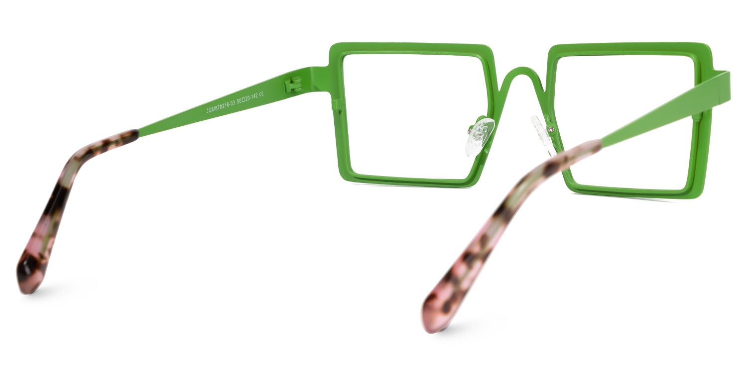 Cairbre - Rectangle Green Eyeglasses | Vooglam Side View