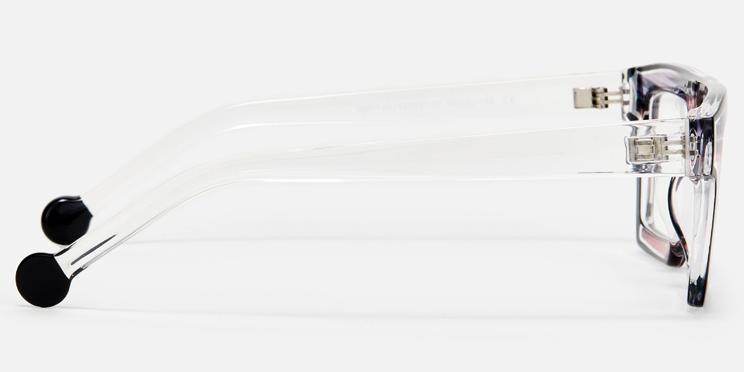 Treva - Rectangle Brown Eyeglasses | Vooglam Side View