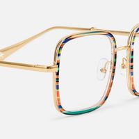 Jace - Funky Bohemian Patterned Square Glasses | Vooglam Design Details