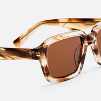 Jet - Rectangle Brown Sunglasses | Vooglam Design Details