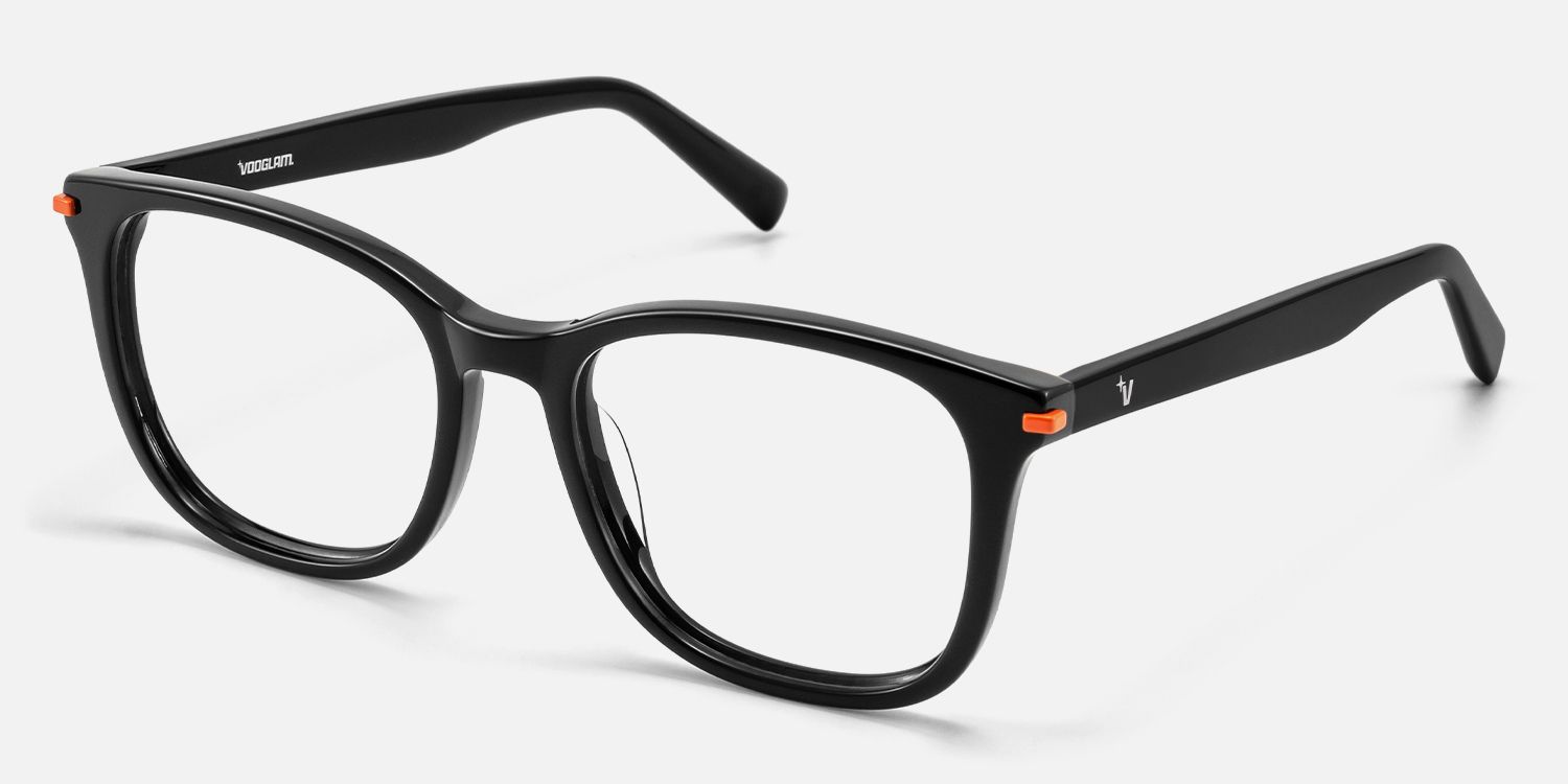 Holo - Square Black Eyeglasses | Vooglam Front View