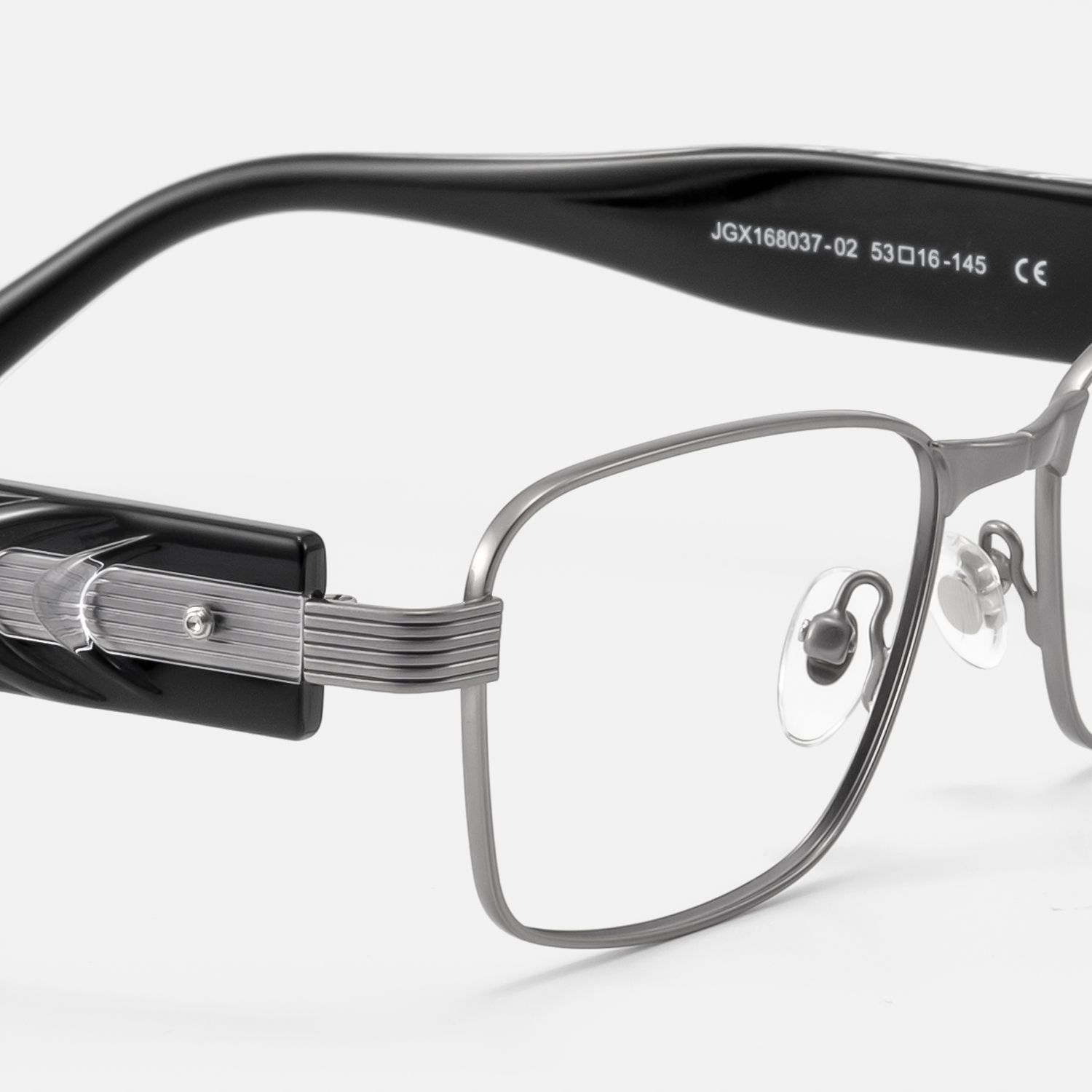 Toyo - Gunmetal Glasses with Visible Wire Core | Vooglam Design Details
