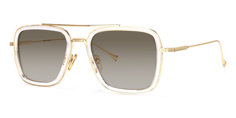 Alvira - Clear Aviator Sunglasses Gold Frame