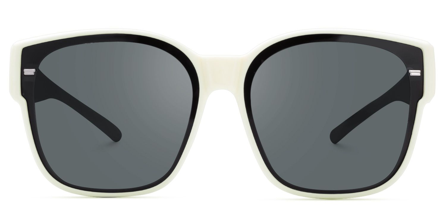 Kagami - Square White Fit Over Sunglasses | Vooglam Angle View
