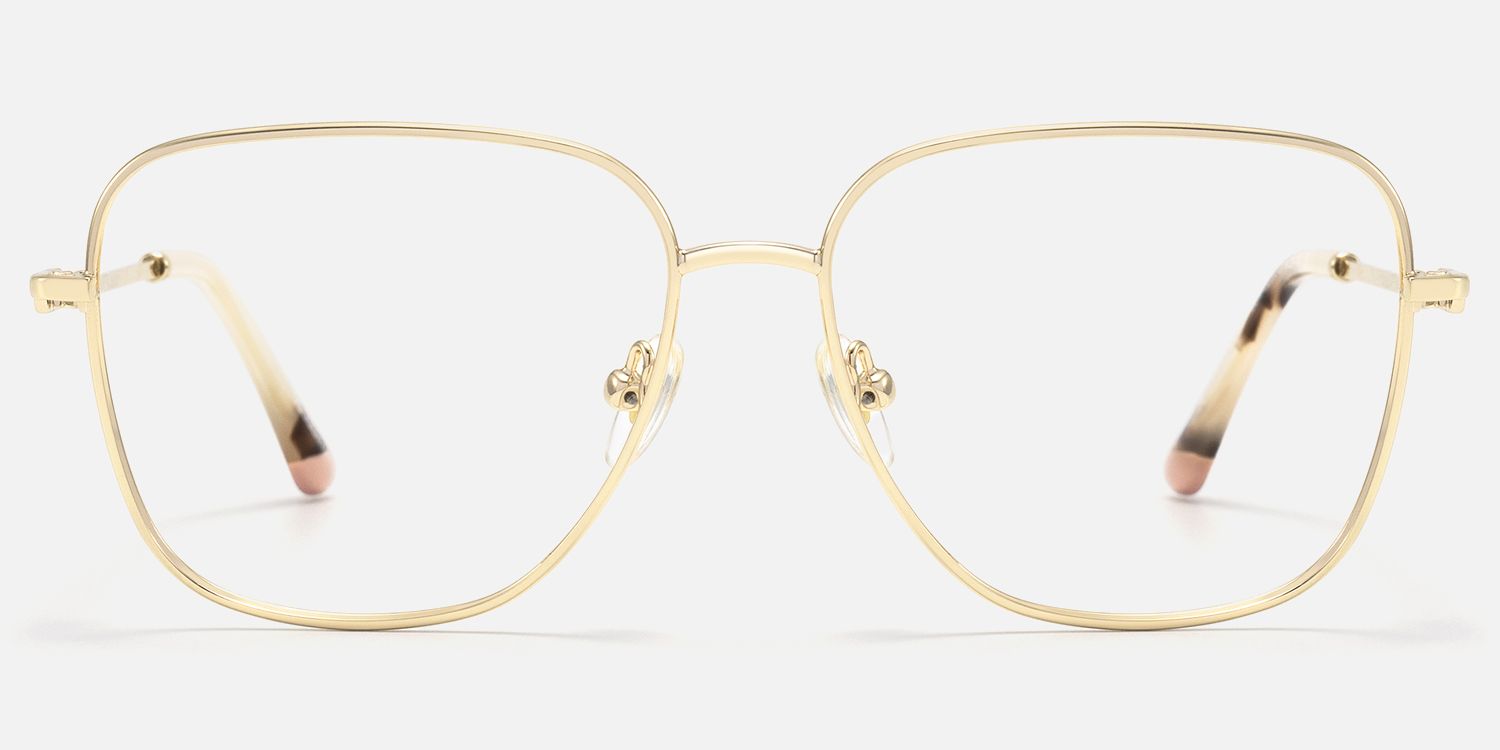 Karma - Square Gold Eyeglasses | Vooglam Angle View