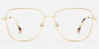 Karma - Square Gold Eyeglasses | Vooglam Angle View