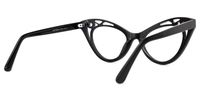Ilyssa - Cat Eye Black Eyeglasses | Vooglam Side View